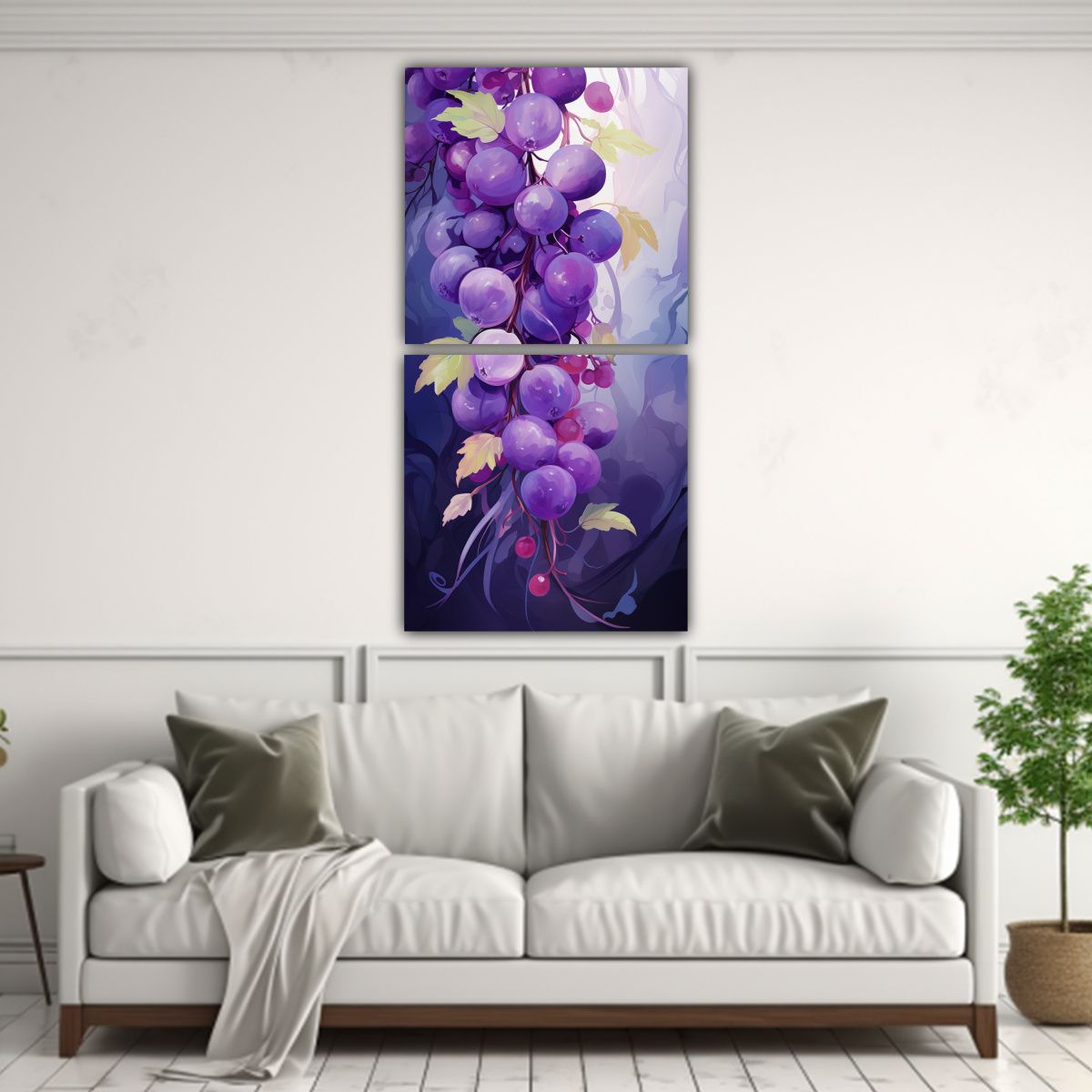 GENERICO - Cuadros Abstractos Motivo Árboles Frutales En 20x40 Cm
