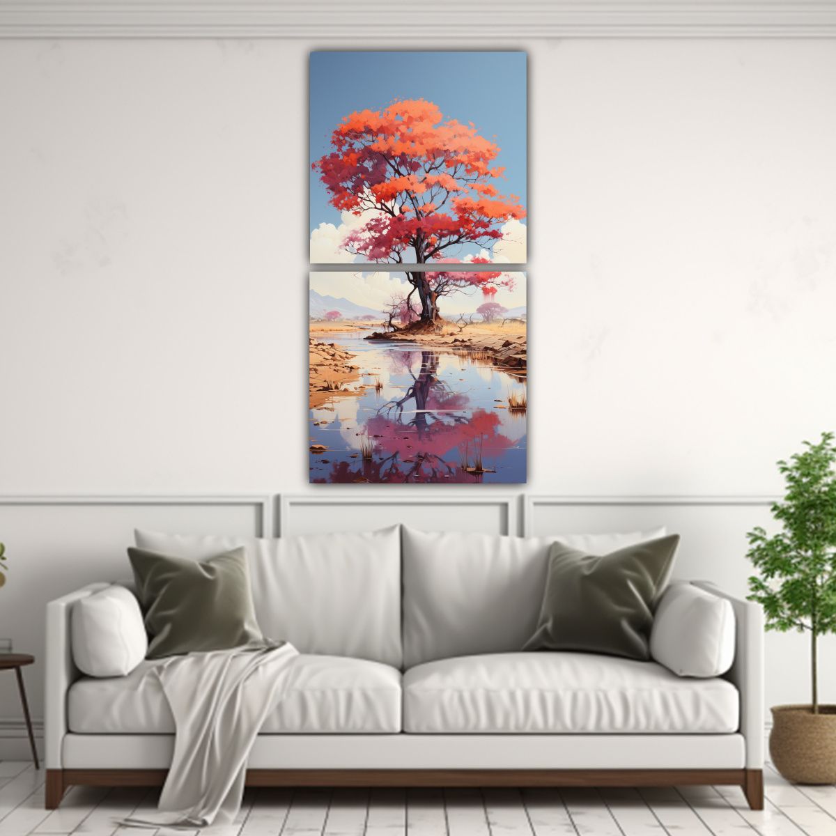 GENERICO - Pintura Abstracta De Un árbol De Acacia En 60x120 Cm