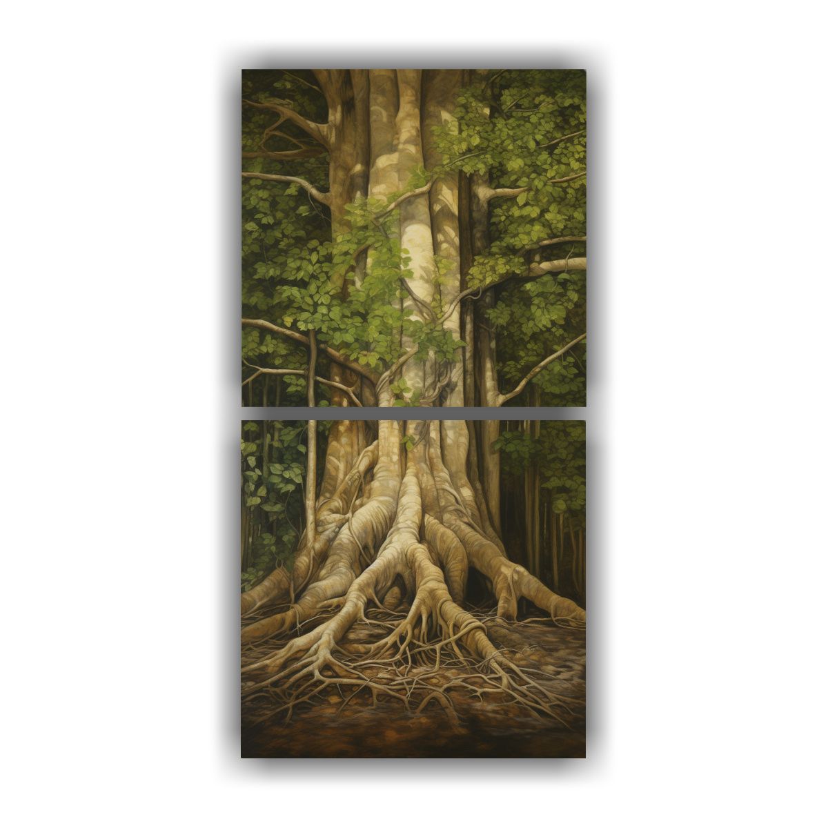 GENERICO - Conjunto 2 Lienzos Tela Tema Dormitorio Árbol 20x40 Cm