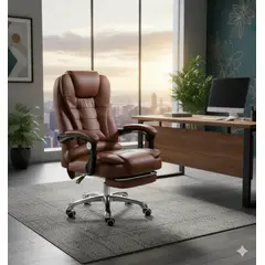 SPACE HOME - Silla Rey de escritorio Beige con fusion masajeadora