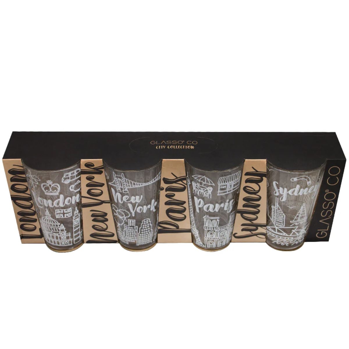 GLASSO - Set 4 Vasos Vidrio City Collection Glasso