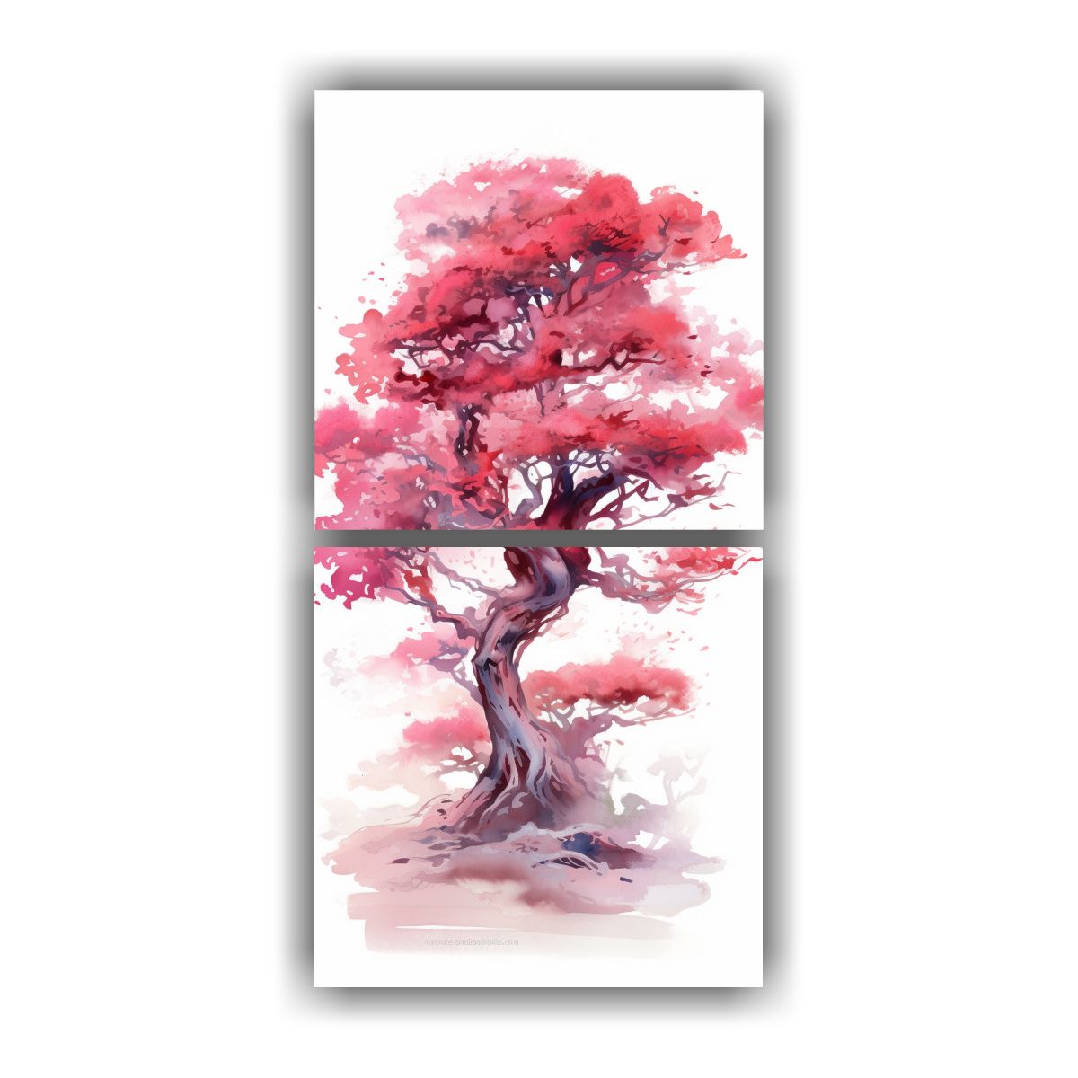 GENERICO - Pintura Abstracta De Un árbol De Enebro Rojo Y 60x120 Cm