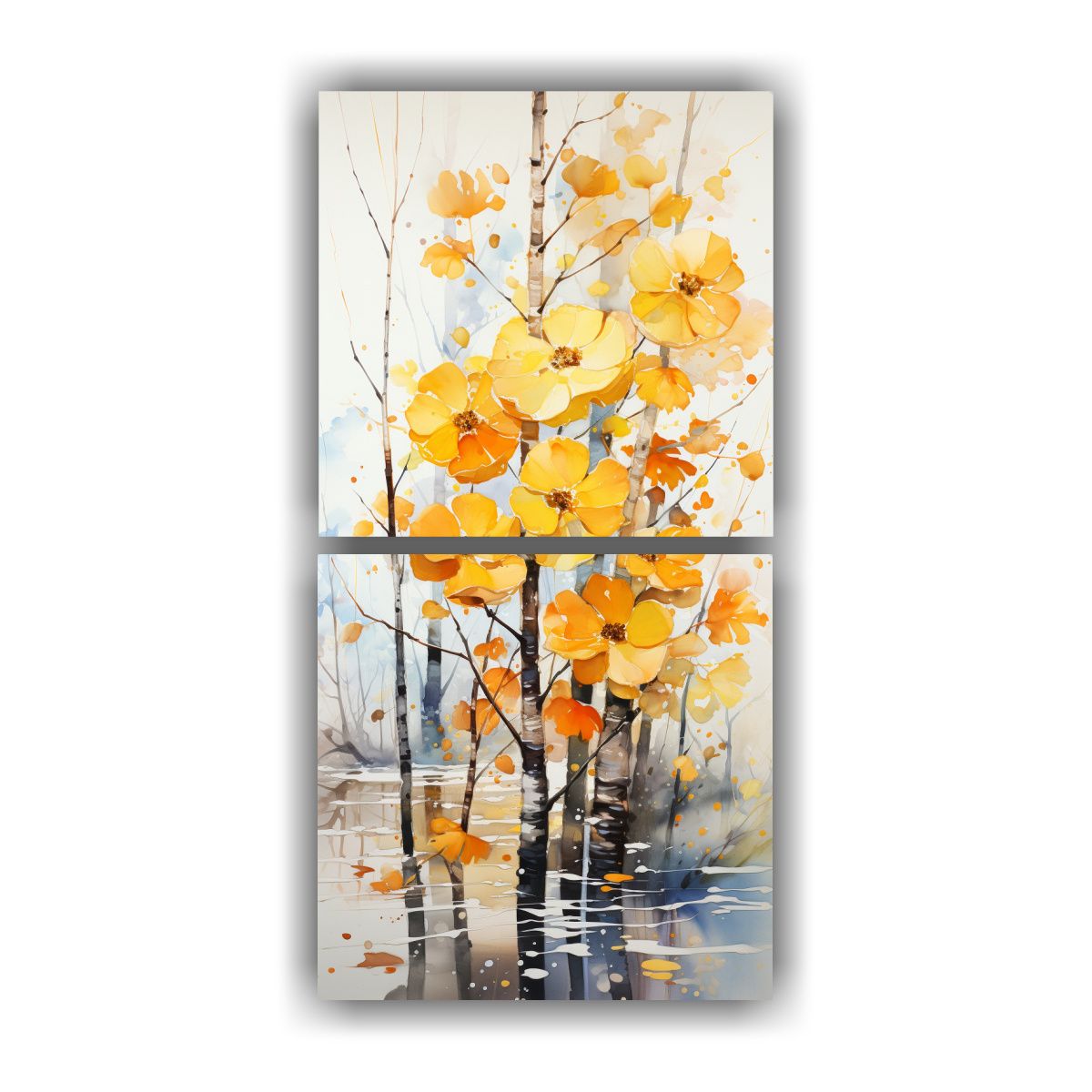 GENERICO - Pintura Abstracta En Lienzo De álamo Temblón 30x60 Cm