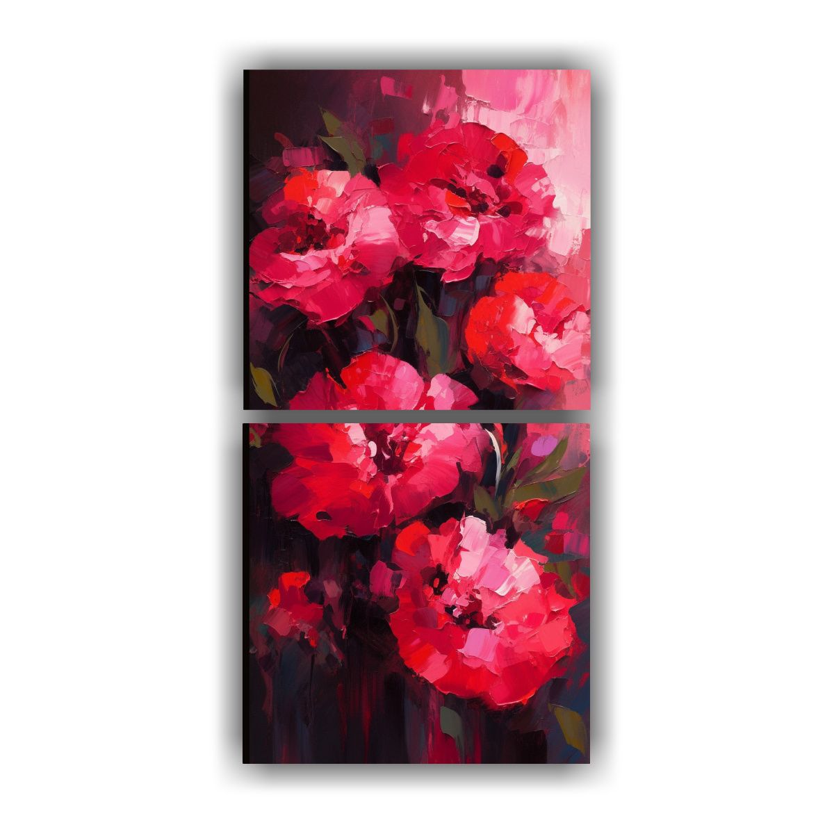 GENERICO - Pintura En Lienzo Dos Artes Calidos Armonía De 50x100 Cm