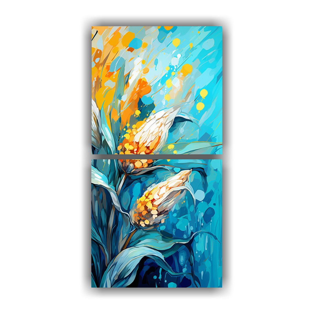 GENERICO - Pinturas Decorativas De Maíz En Tonos Turquesa 40x80 Cm