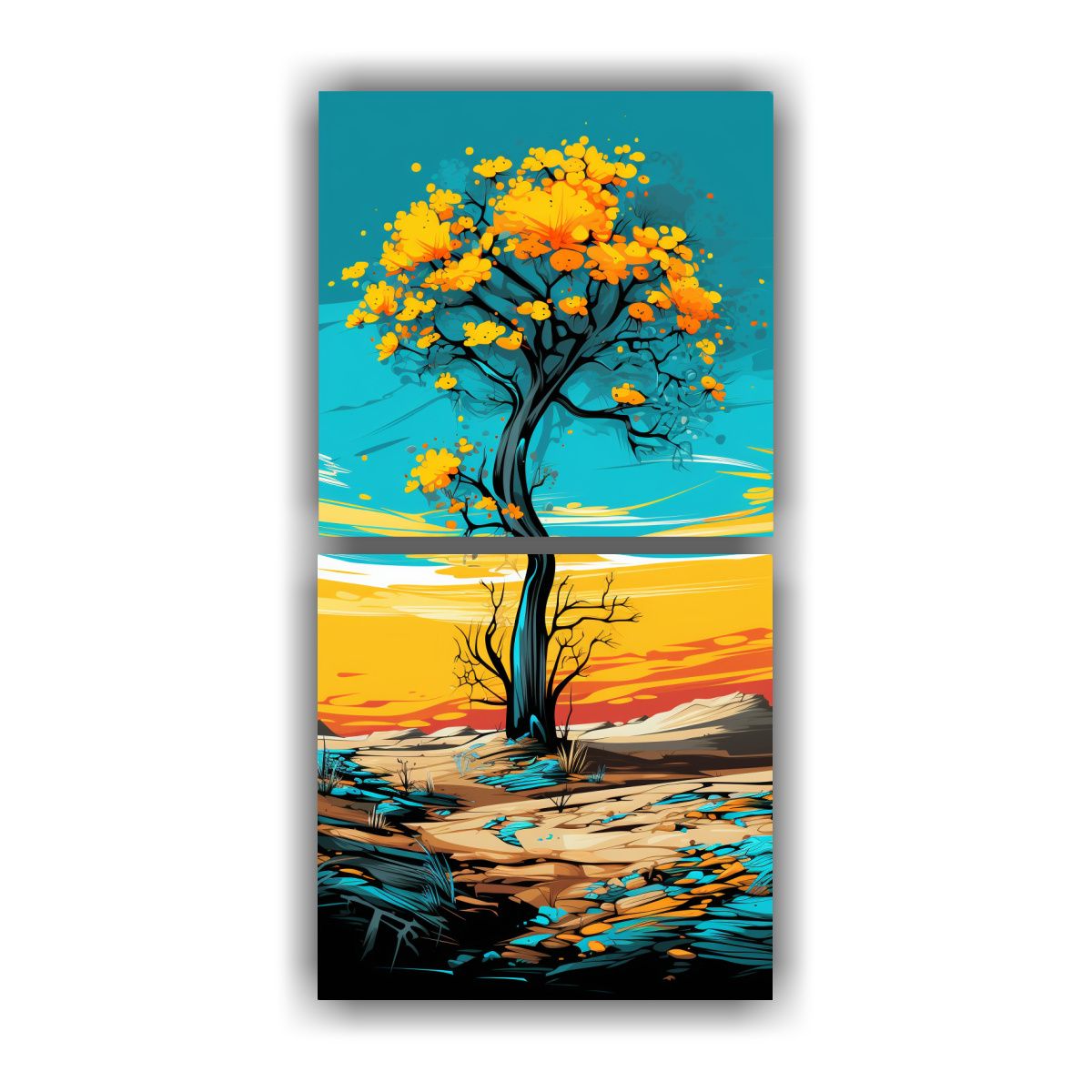 GENERICO - Pinturas Decorativas De Dos Artes Contraste Un 60x120 Cm