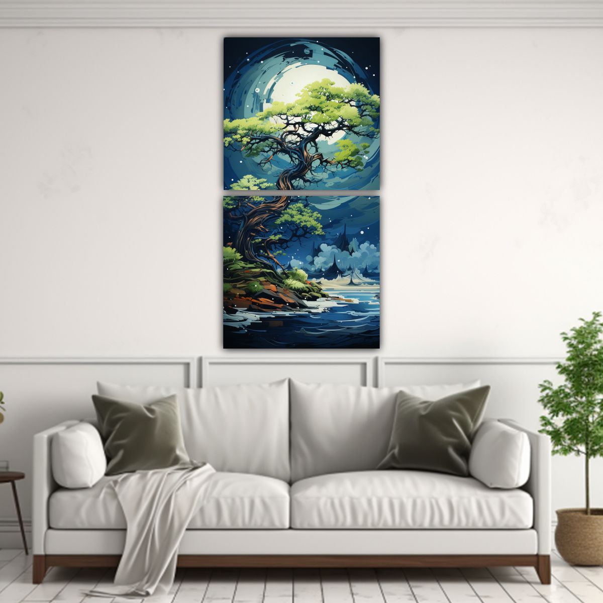 GENERICO - Obra Maestra Cuadros Vanguardia Scots Pine Tree 40x80 Cm