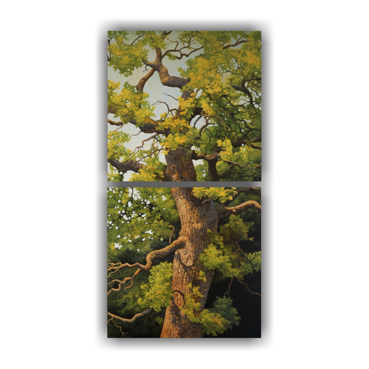 GENERICO - Pinturas De Arte De Pared Abstracto De Roble 40x80 Cm