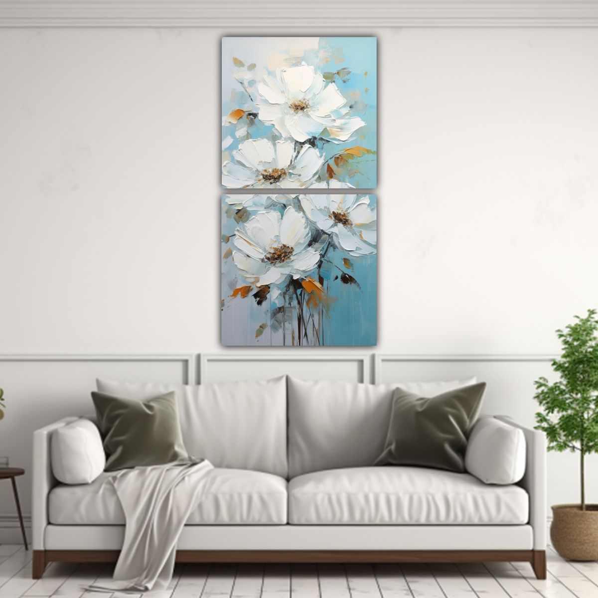 GENERICO - Lienzos Venta Inspiración A White AND Turquoise 60x120 Cm