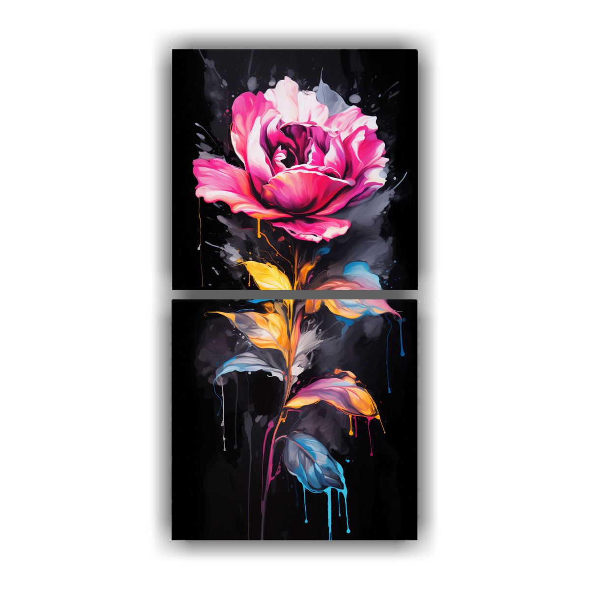 GENERICO - Cuadros Modernos En Colores Negro Con Atmósfera 20x40 Cm