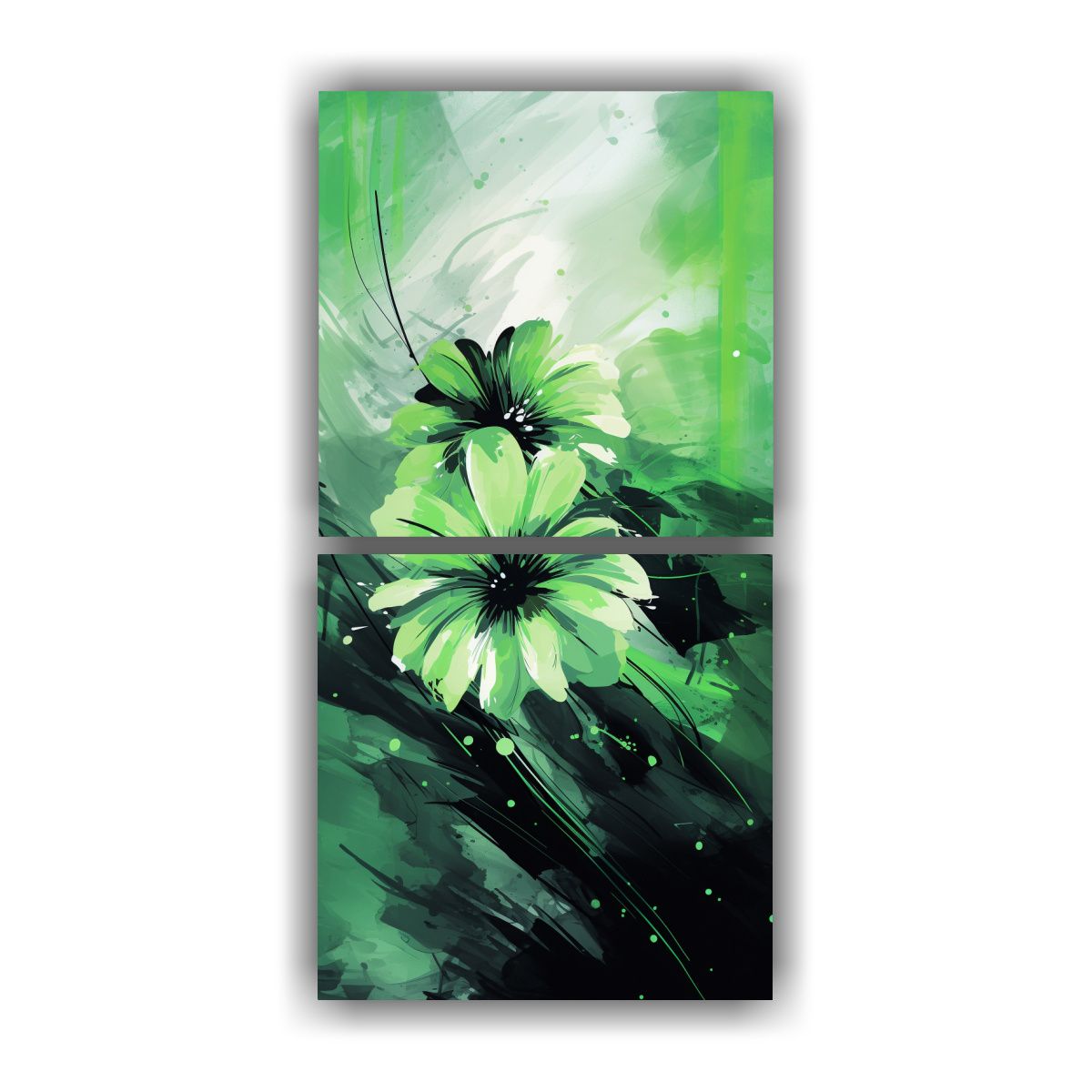 GENERICO - Cuadros Temáticos En Verde Y Negro Con 30x60 Cm