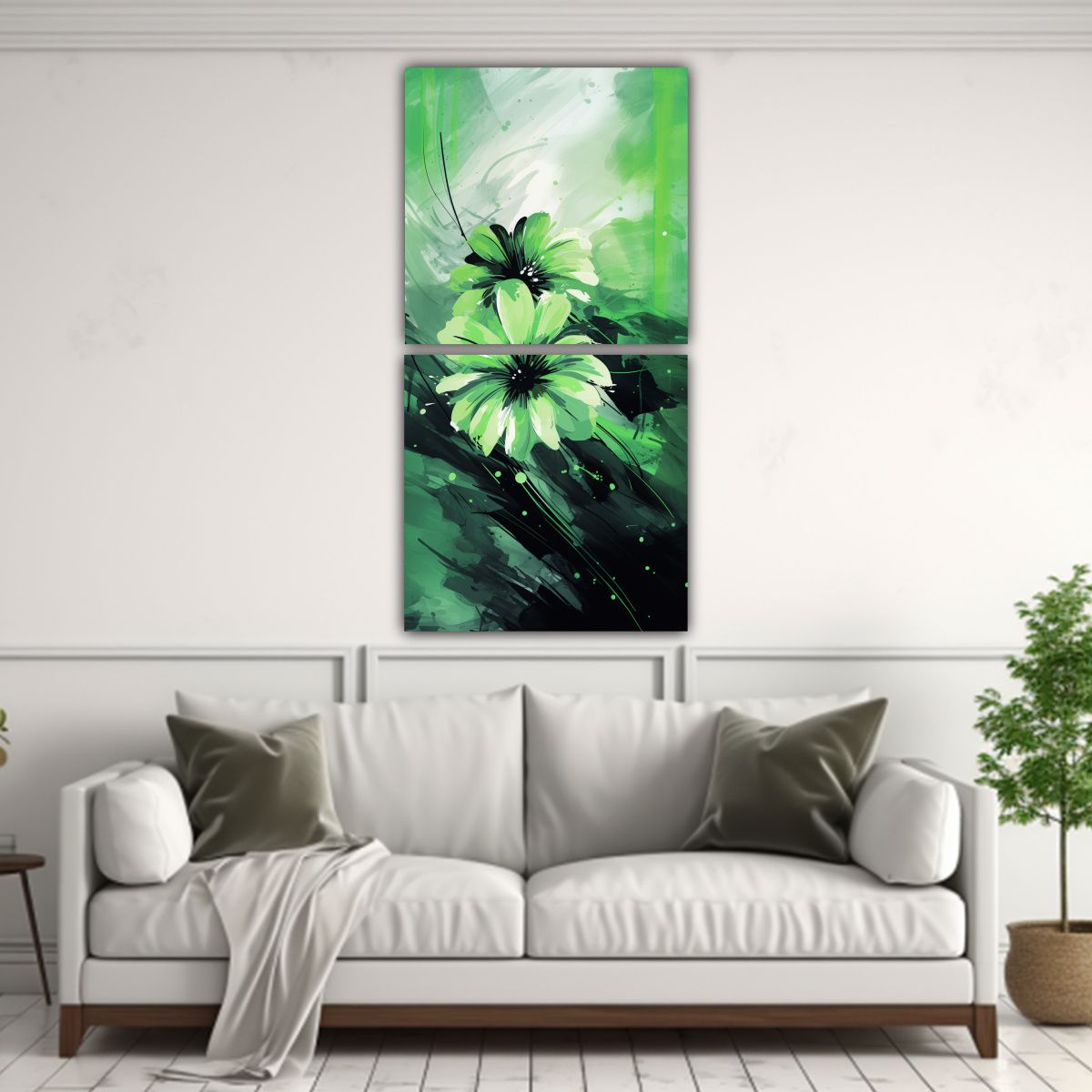 GENERICO - Cuadros Temáticos En Verde Y Negro Con 30x60 Cm