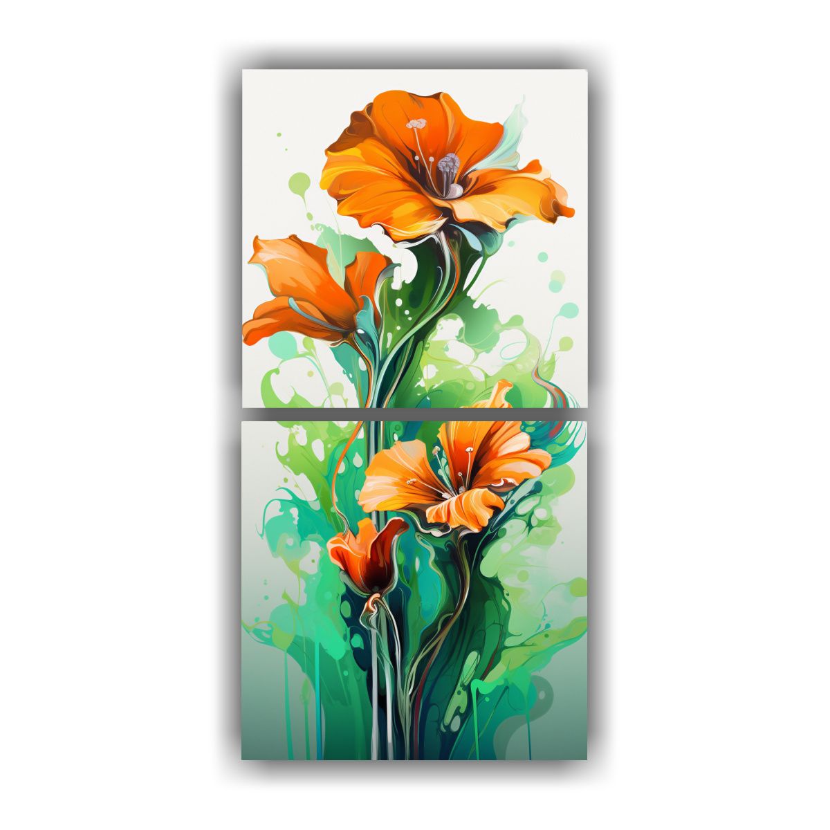 GENERICO - Set 2 Telas En Bastidor Inspirador Lineales De 60x120 Cm