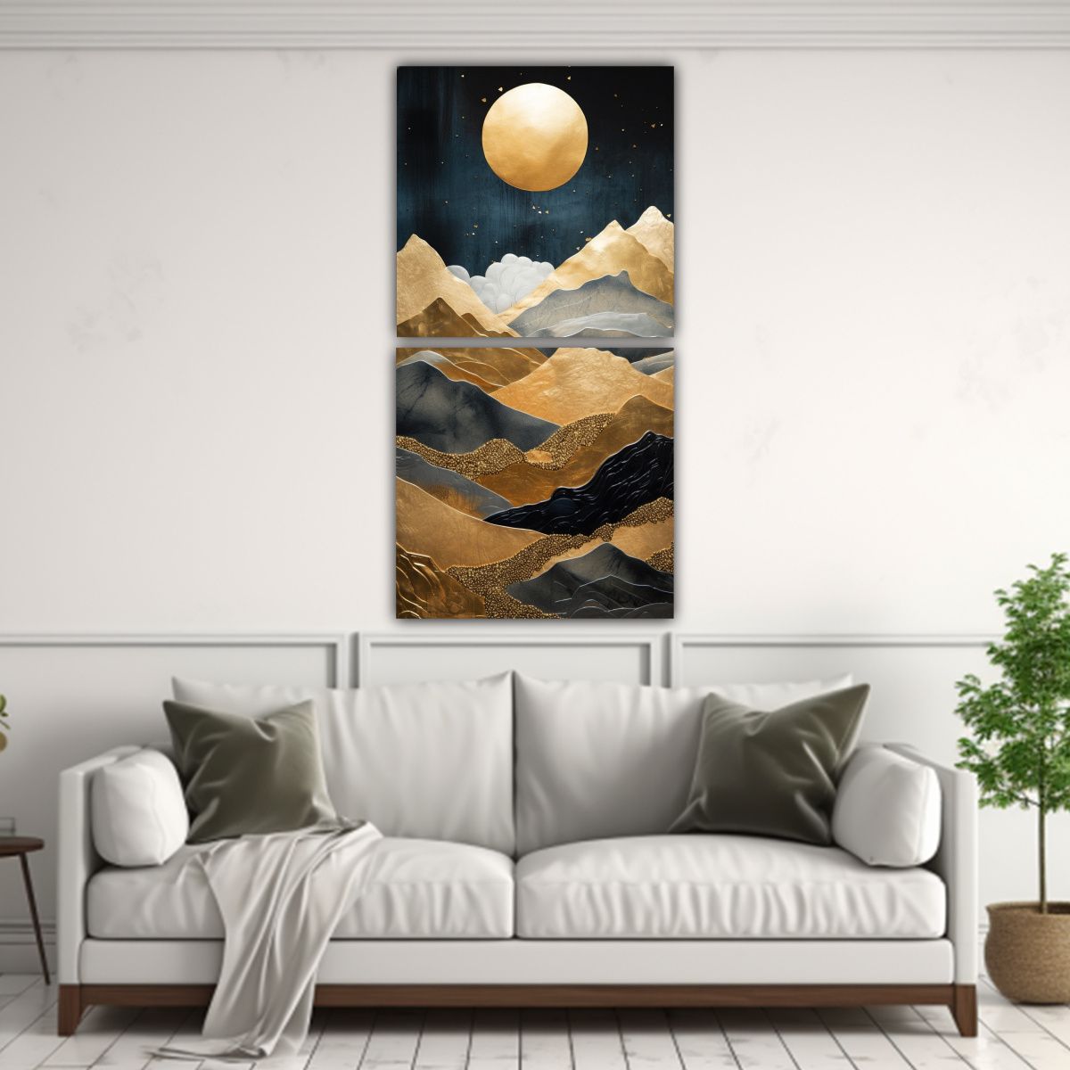 GENERICO - Pintura Decorativa Paisaje Con Montañas Y Cielo 20x40 Cm