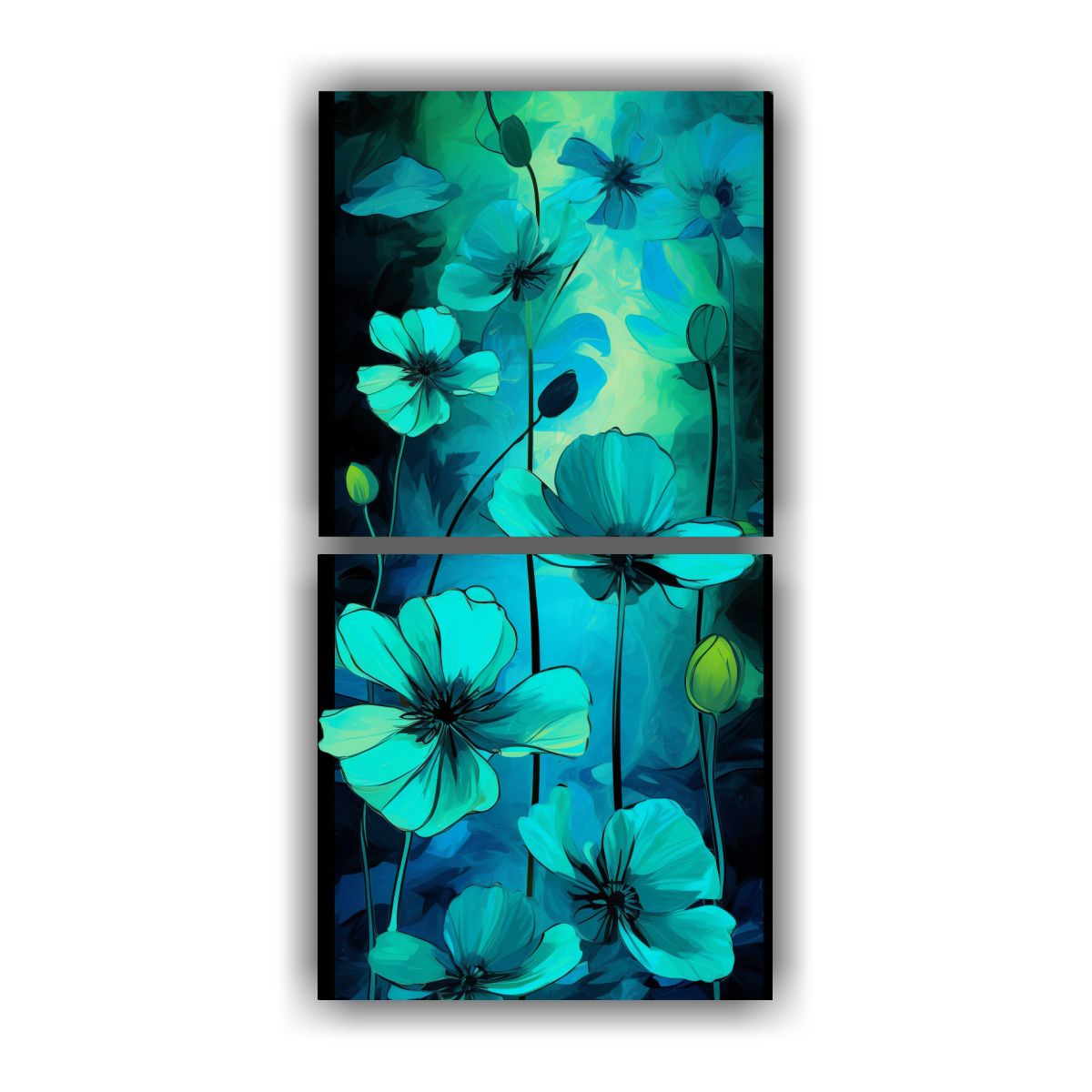 GENERICO - Pinturas De Pared En Verde Y Turquesa Con Estilo 60x120 Cm