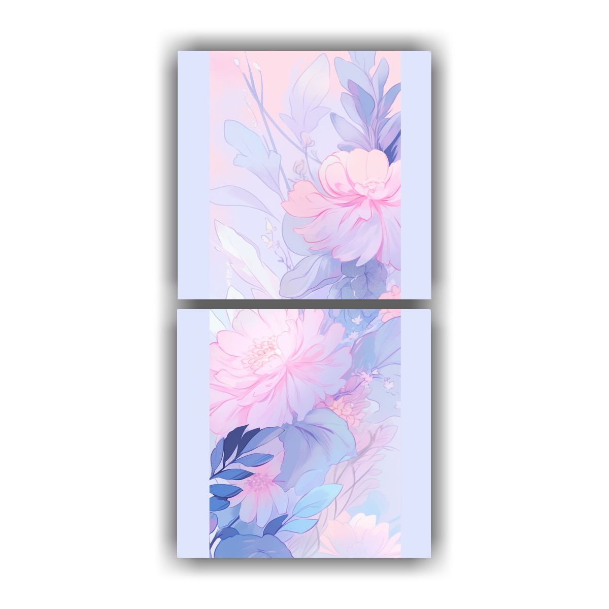 GENERICO - Conjunto 2 Cuadros Colores NeoNoir En Estilo 40x80 Cm