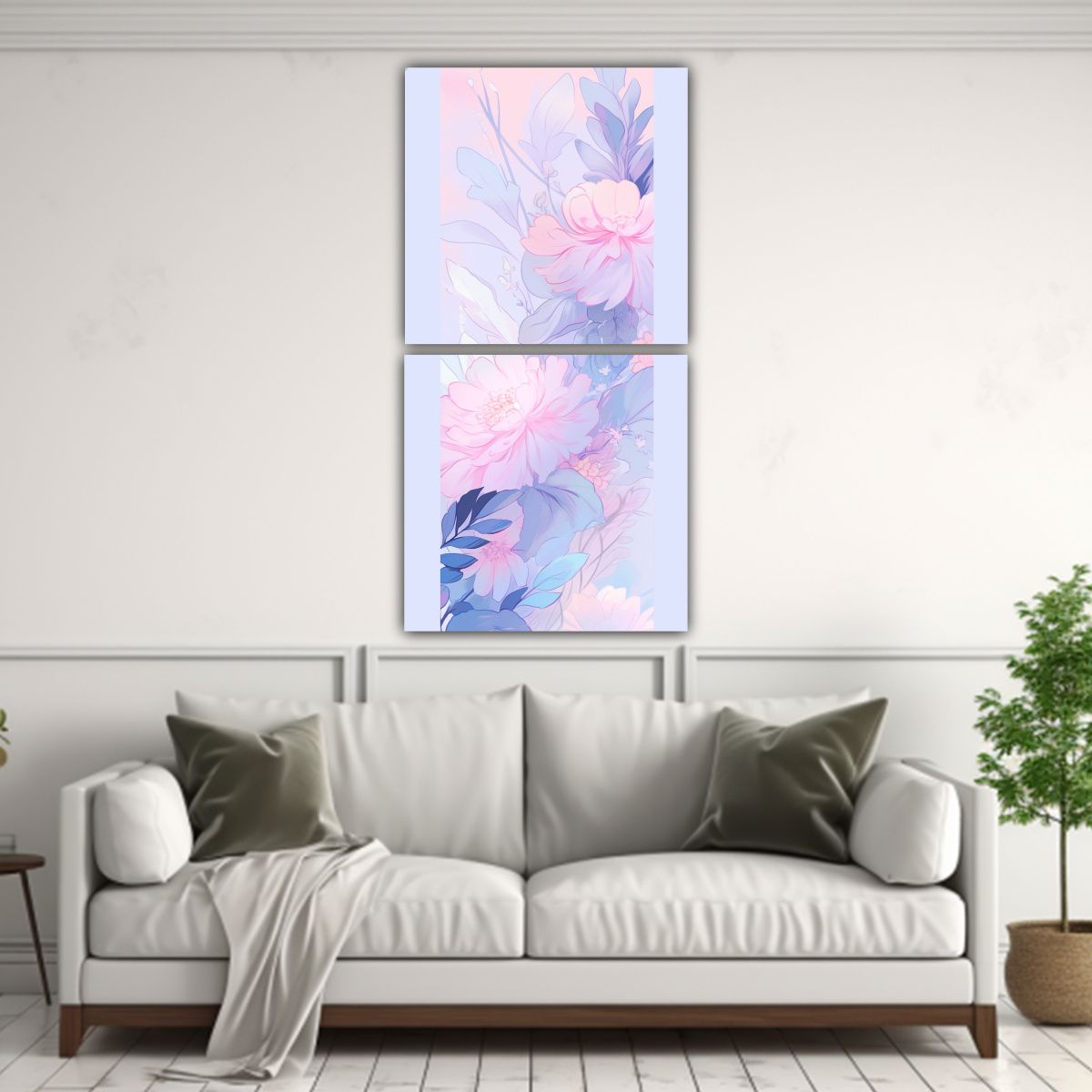 GENERICO - Conjunto 2 Cuadros Colores NeoNoir En Estilo 40x80 Cm