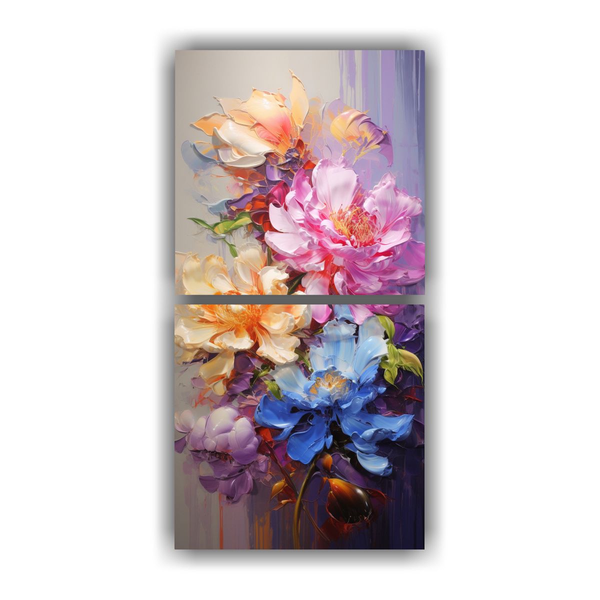 GENERICO - Cuadro Tema Visual En Colores Arcoíris De 40x80 Cm