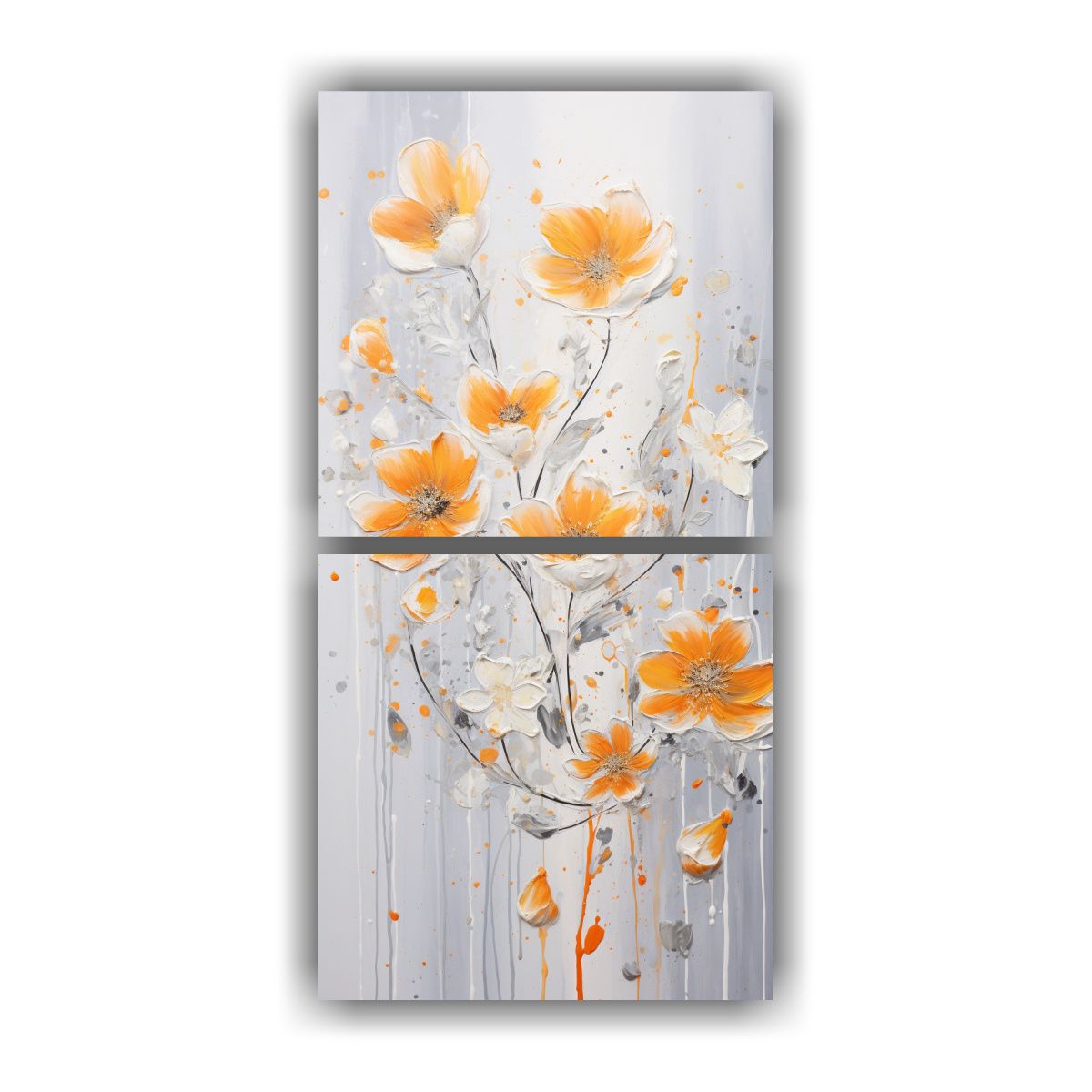 GENERICO - Conjunto 2 Lienzos Composición Surrealista 40x80 Cm