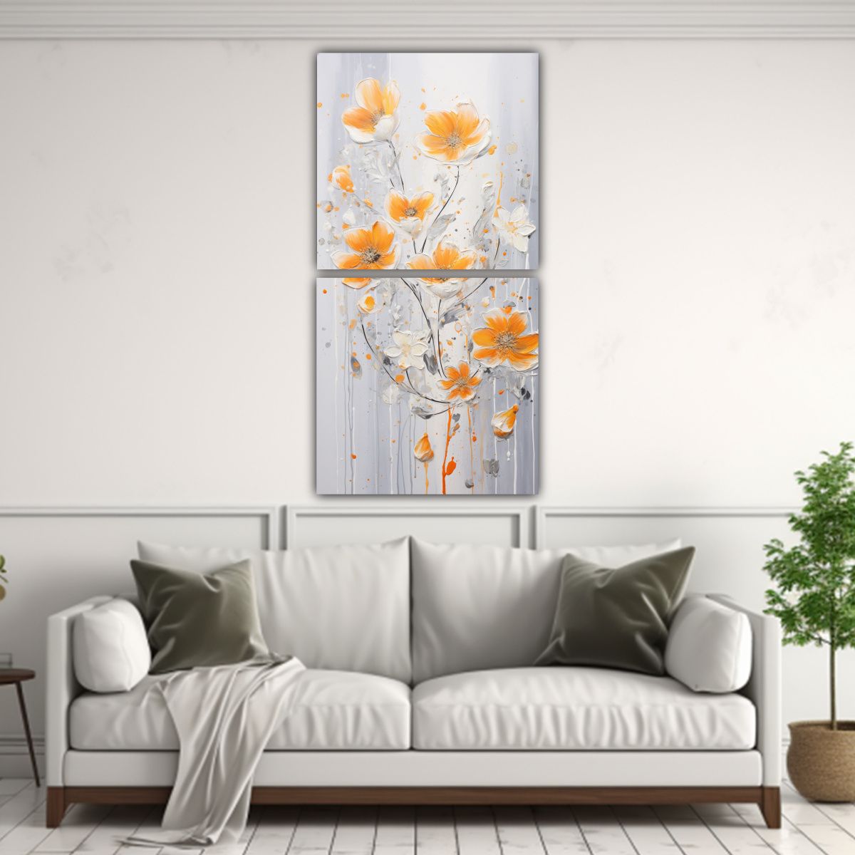 GENERICO - Conjunto 2 Lienzos Composición Surrealista 40x80 Cm