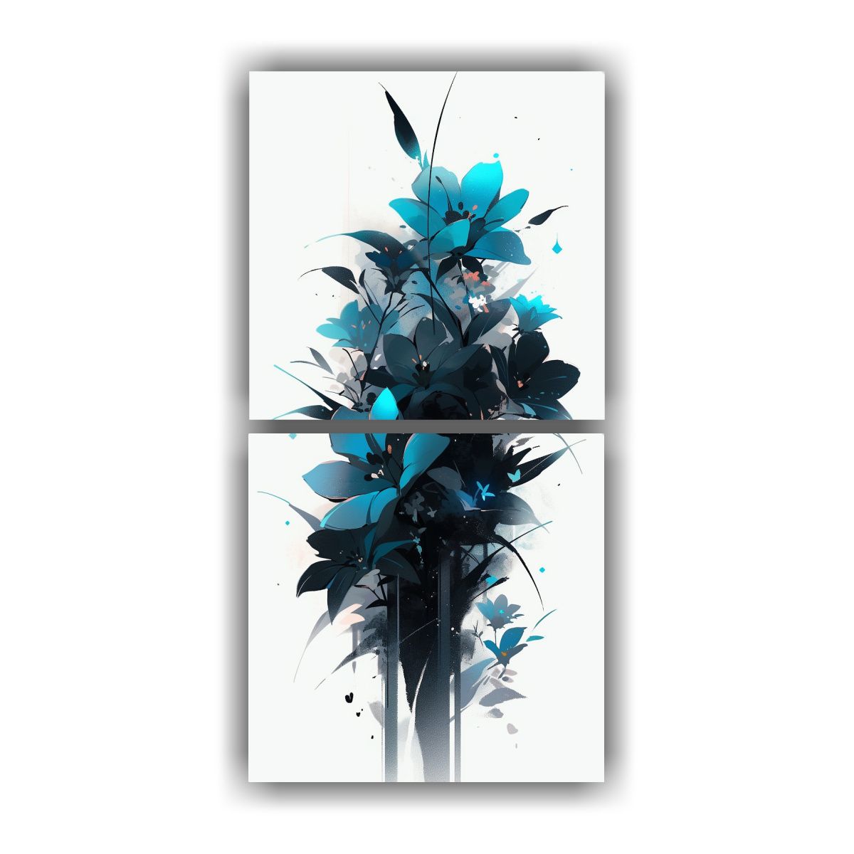 GENERICO - Pinturas Acuarelas Turquesa Y Negro Atmosfera 60x120 Cm