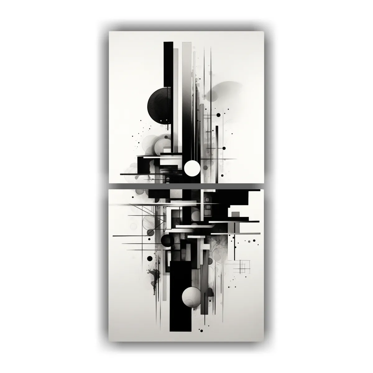 GENERICO - Cuadro Textura Cuadros Abstractos Monocromáticos 20x40 Cm