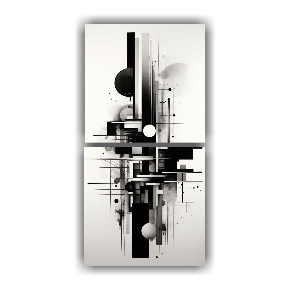 GENERICO - Cuadro Textura Cuadros Abstractos Monocromáticos 20x40 Cm