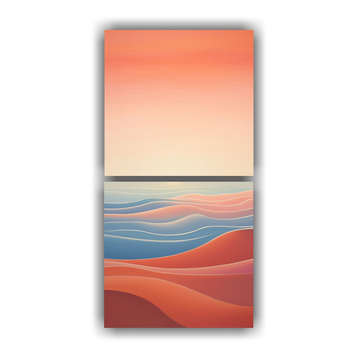 GENERICO - Díptico Impreso De Pinturas Abstractas De 60x120 Cm