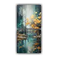 GENERICO - Arte De Pared Impreso Elegancia árbol En Plata Y 30x60 Cm