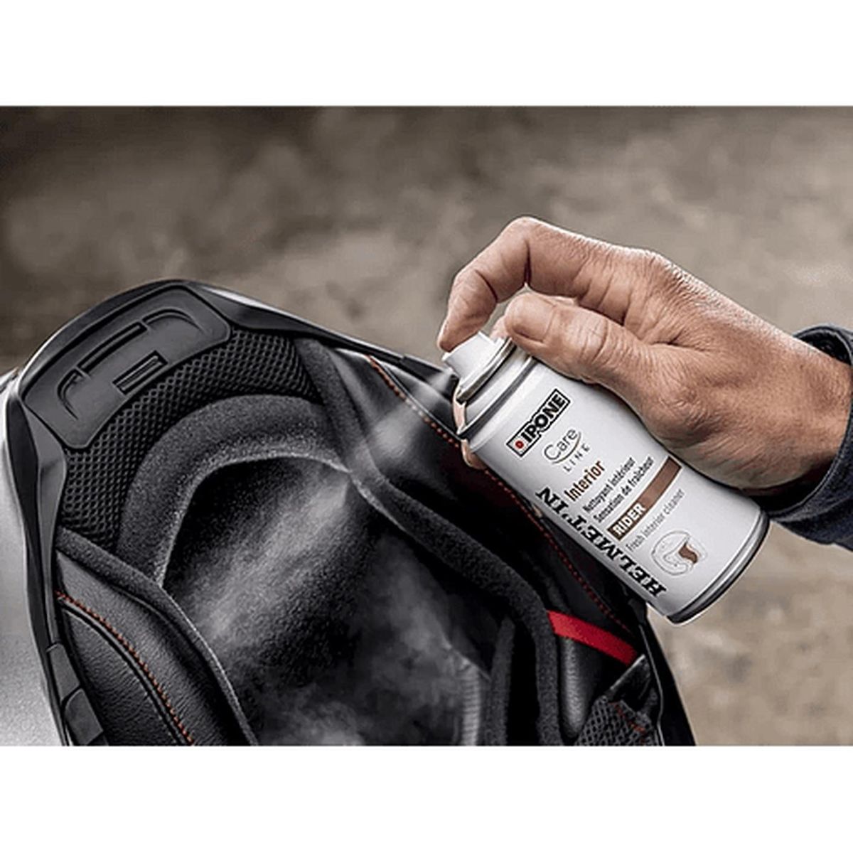 IPONE - Kit Limpiador De Casco Para Moto 4 En 1 Ipone Original