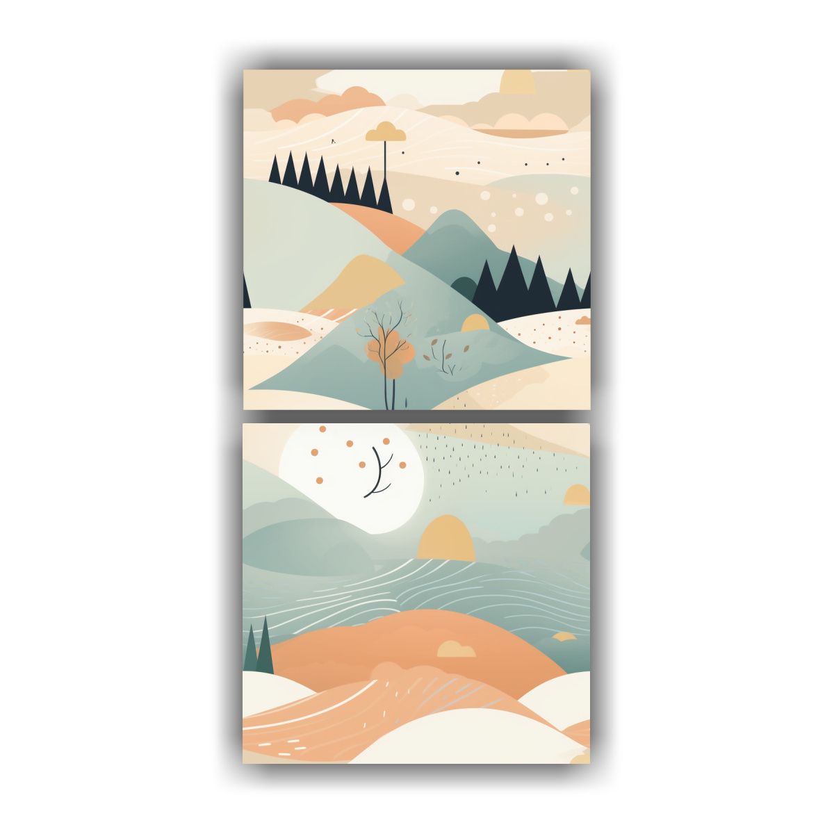 GENERICO - Pinturas Decorativas De Paisajes Abstractos 20x40 Cm