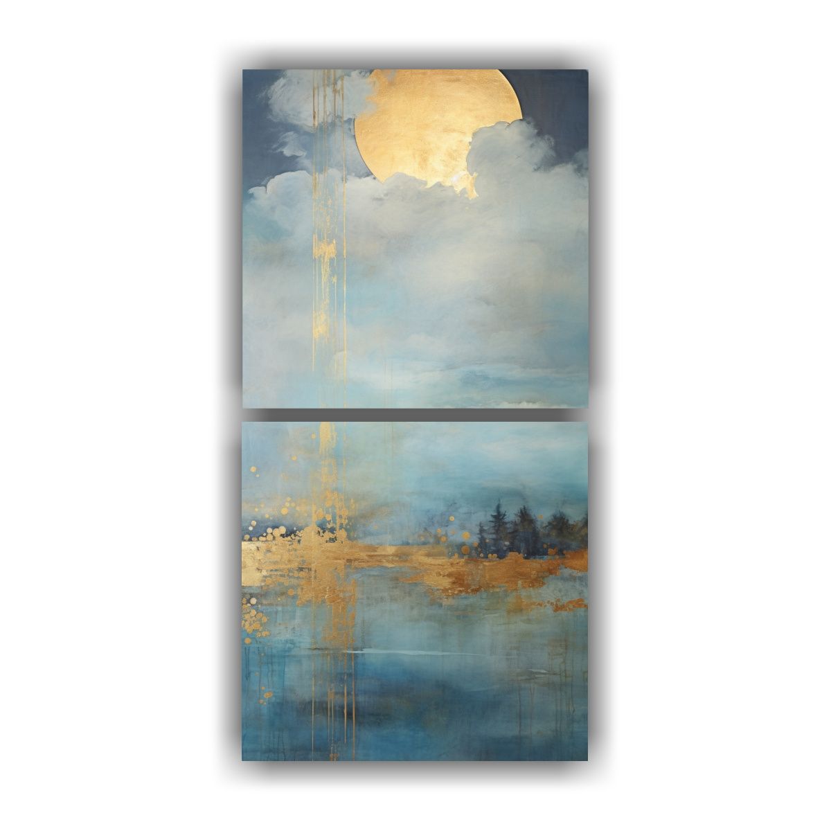 GENERICO - Conjunto 2 Lienzos Dibujo Street Art Con Acuarela 30x60 Cm