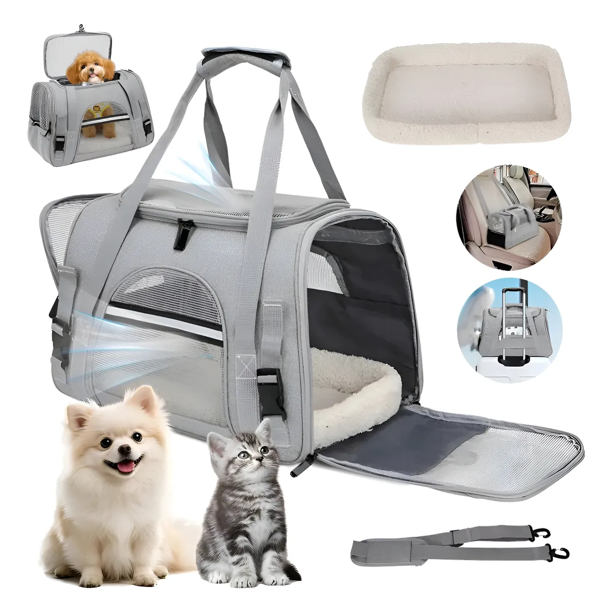 EVERSO - Bolso Transportador Para Mascota Gato Perros Multifuncional