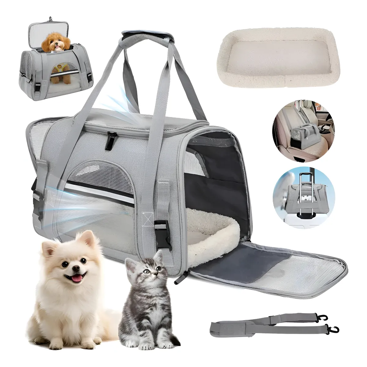 EVERSO - Bolso Transportador Para Mascota Gato Perros Multifuncional
