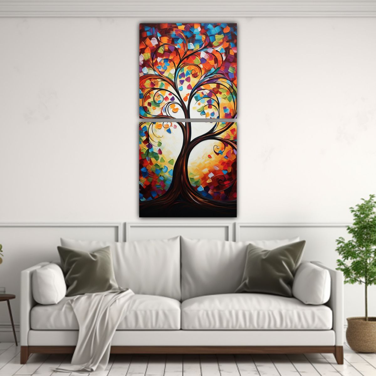 GENERICO - Cuadros Decorativos Abstractos Con Arbol 20x40 Cm