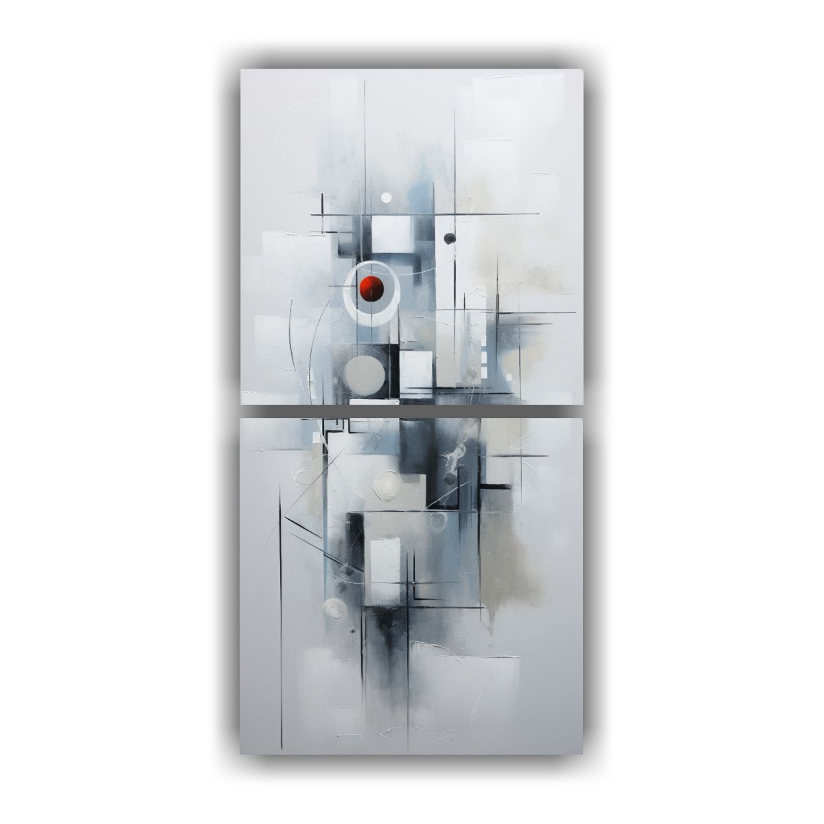 GENERICO - Cuadros Abstractos Grises De Alta Resolución Set 20x40 Cm