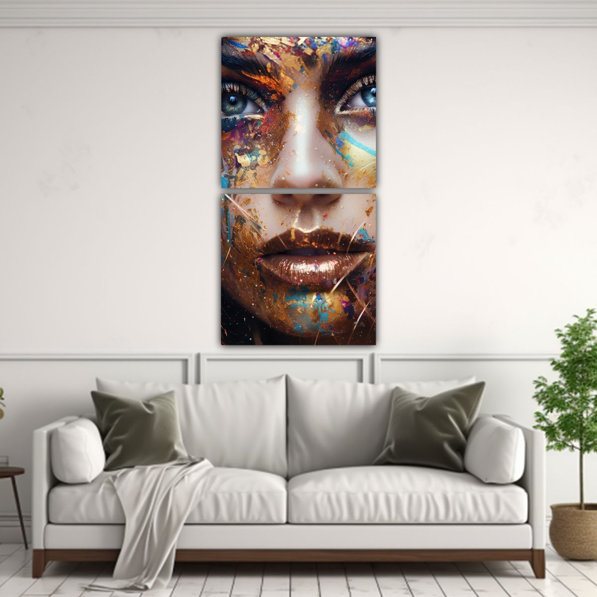 GENERICO - Cuadros Abstractos Con Glitter Para Decorar La 50x100 Cm