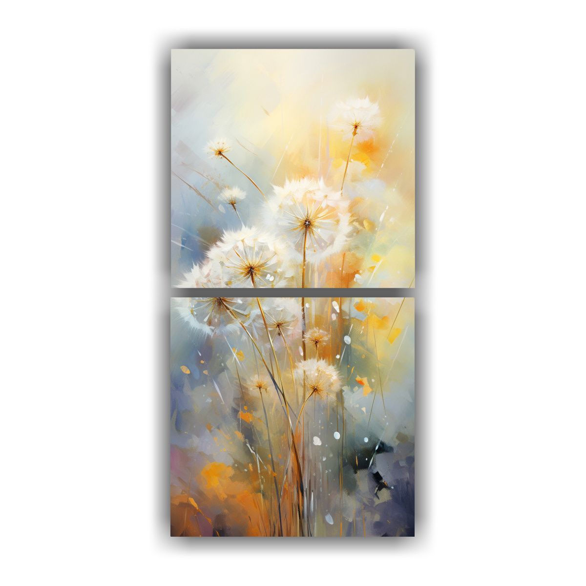 GENERICO - Pinturas Abstractas En Colores Blanco Y Dorado 30x60 Cm