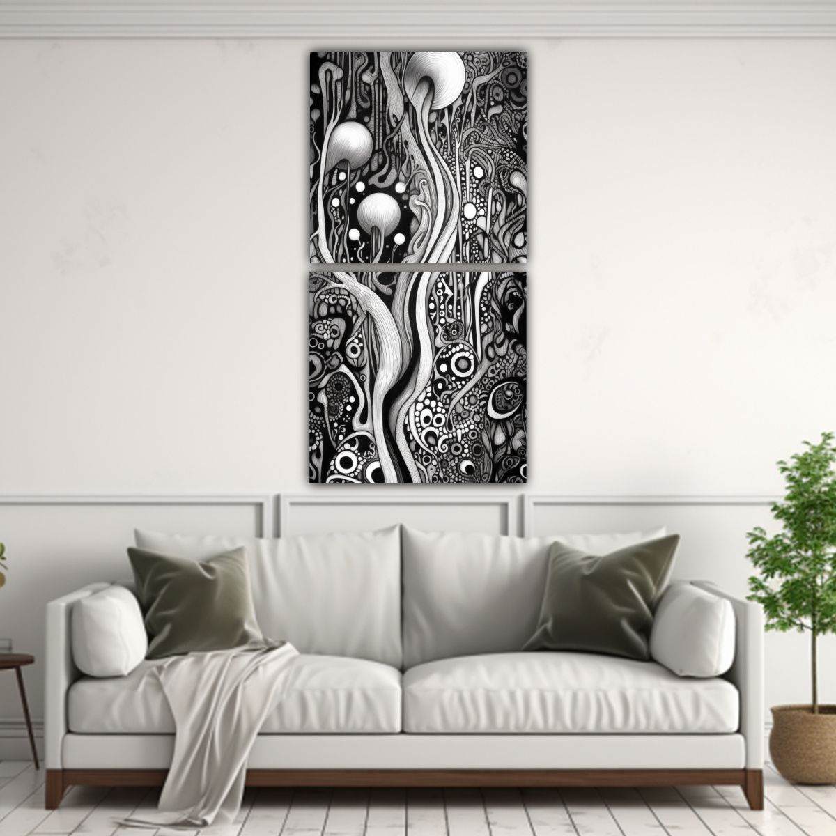 GENERICO - Pintura Decorativa Patrón Abstracto En Tinta 60x120 Cm