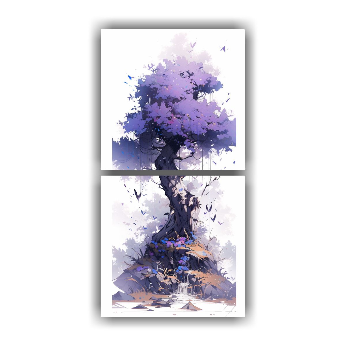 GENERICO - Cuadros Impactantes De Un árbol Forestal En 40x80 Cm
