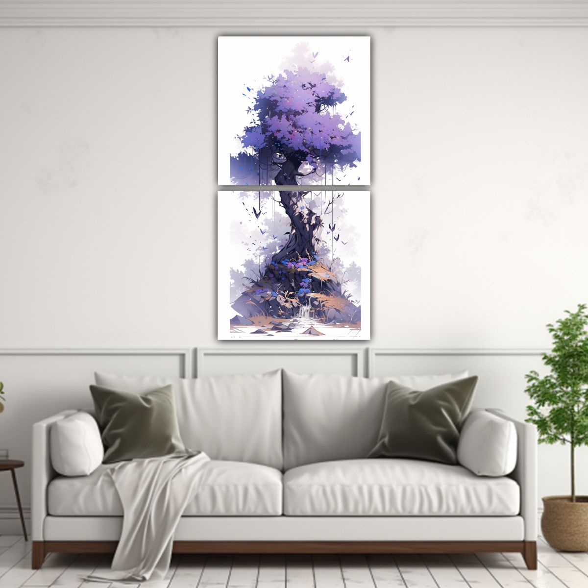 GENERICO - Cuadros Impactantes De Un árbol Forestal En 40x80 Cm