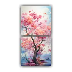 GENERICO - Pintura Abstracta De árbol En Colores Pasteles 20x40 Cm