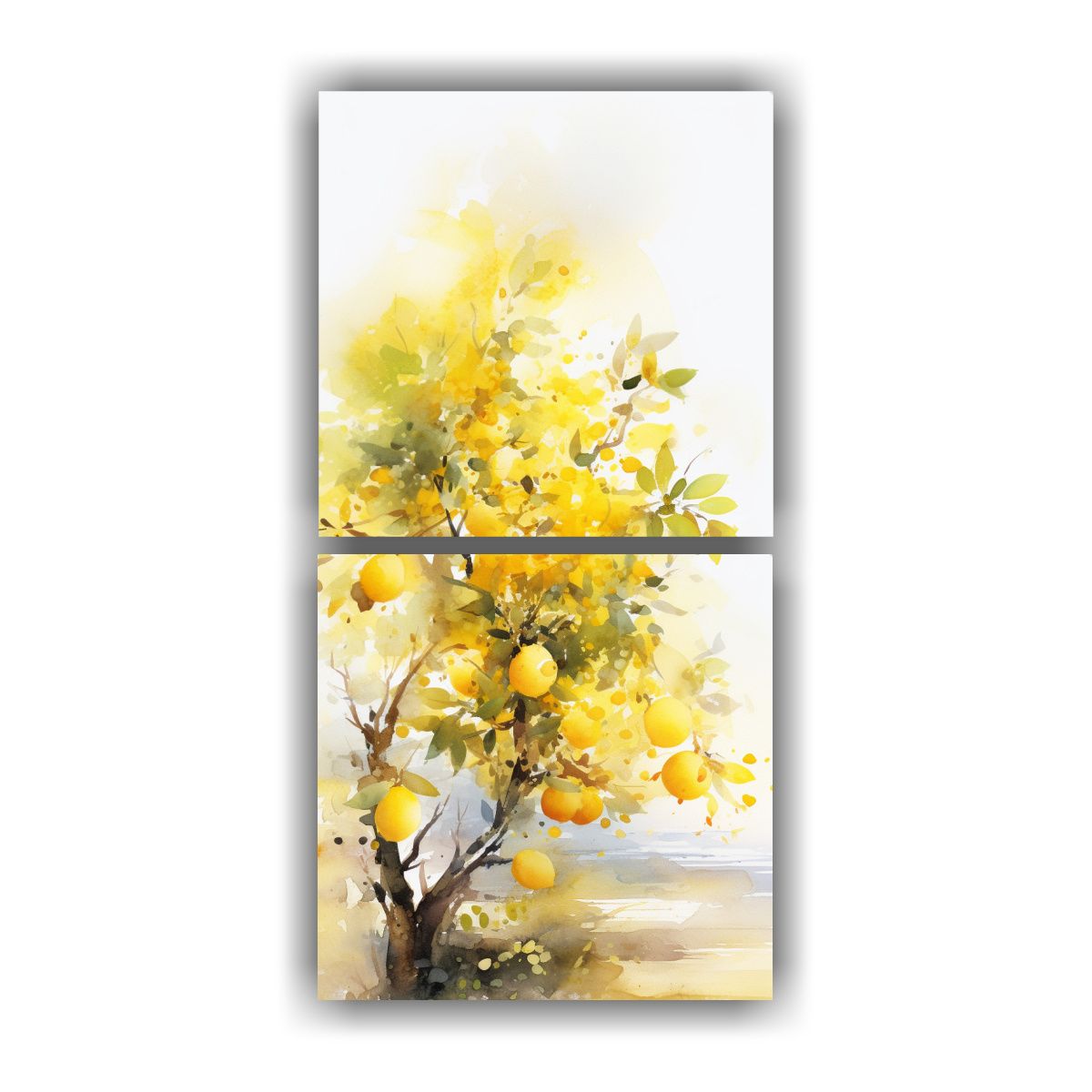 GENERICO - Cuadros Modernos Frutales En Amarillo Pintura 50x100 Cm