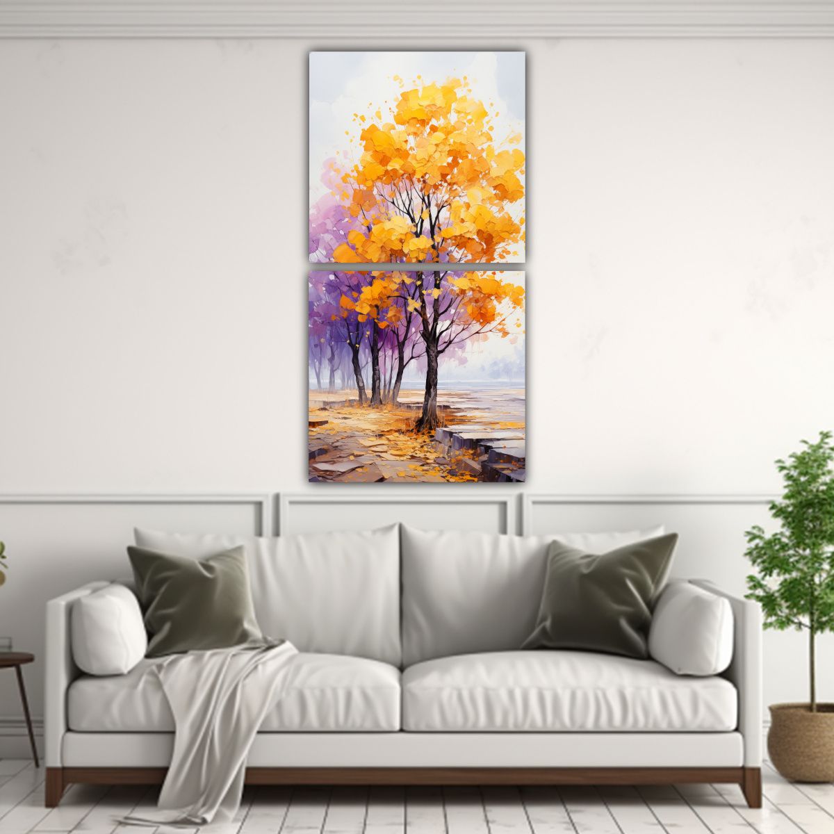 GENERICO - Artes De Pared Impreso Elegante Con Árbol 40x80 Cm