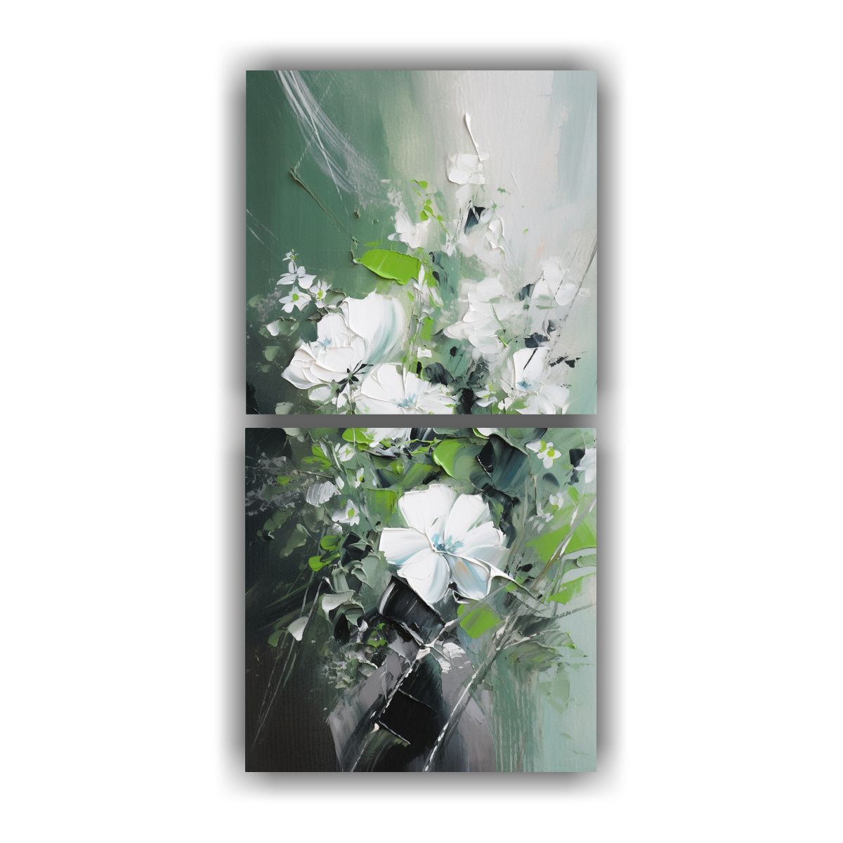 GENERICO - Pintura Dos Lienzos Vertical Expresividad En 30x60 Cm