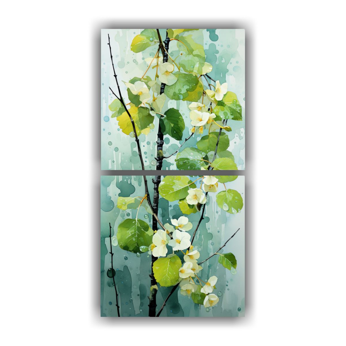 GENERICO - Cuadros Calidos Armonia Árbol De Abedul Colores 50x100 Cm