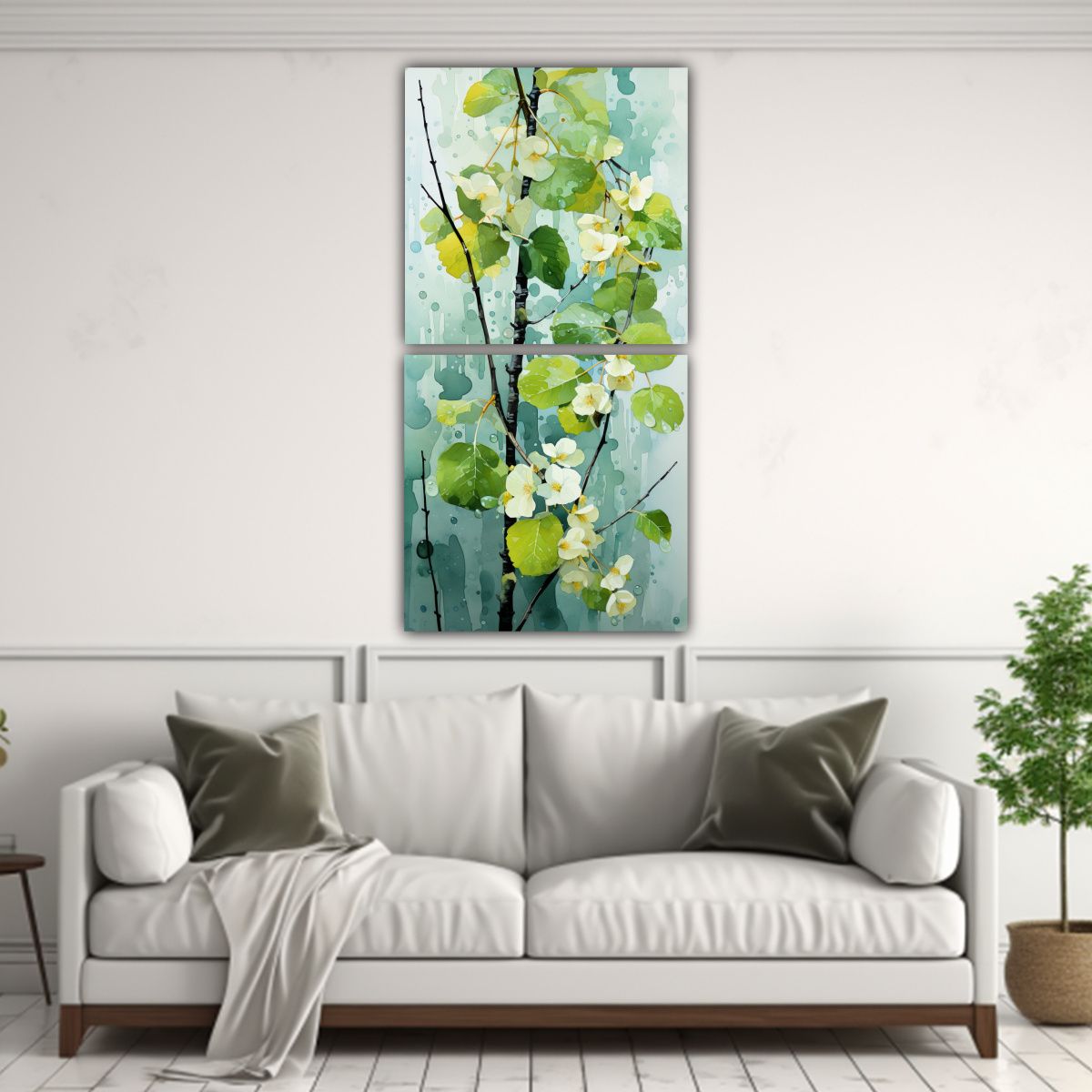 GENERICO - Cuadros Calidos Armonia Árbol De Abedul Colores 50x100 Cm