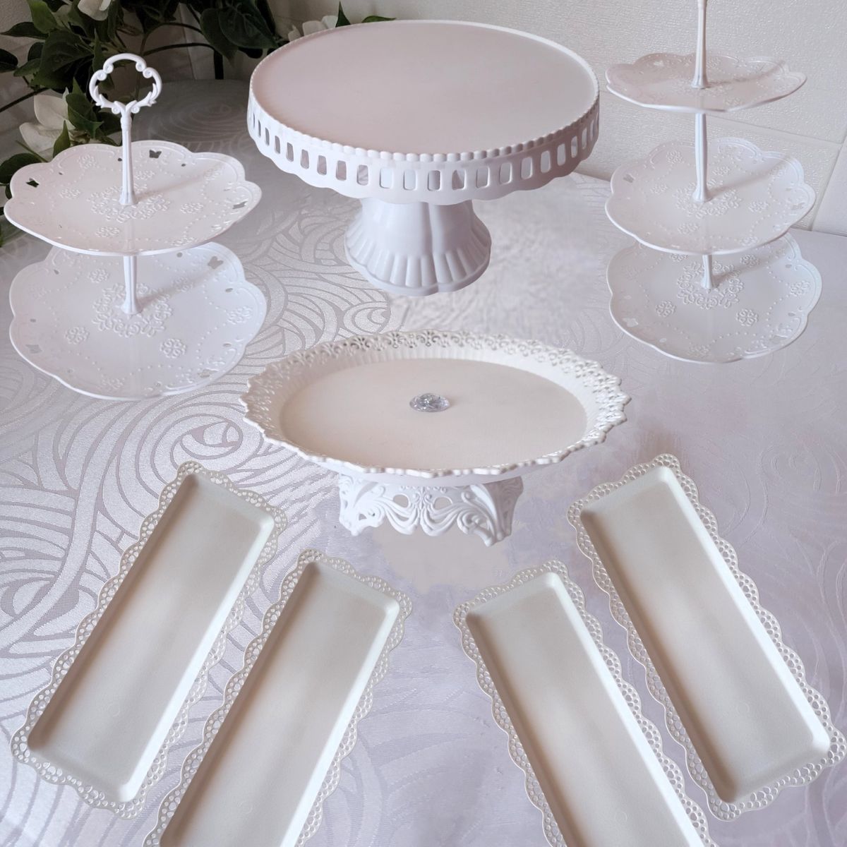 GENERICO - Set 8 Piezas para Pasteles Porta Torta - Porta Cupcakes - Bandejas