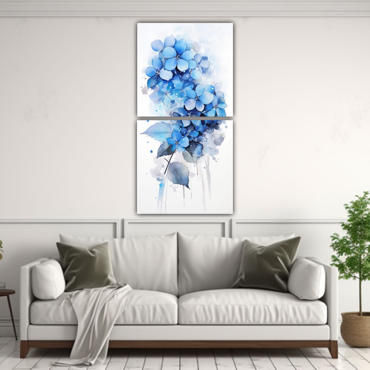 GENERICO - Pinturas Abstractas De Flores De Hortensias 50x100 Cm