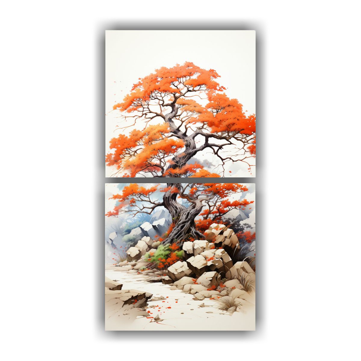 GENERICO - Pintura Abstracta Dos Artes Movimiento Belleza A 50x100 Cm